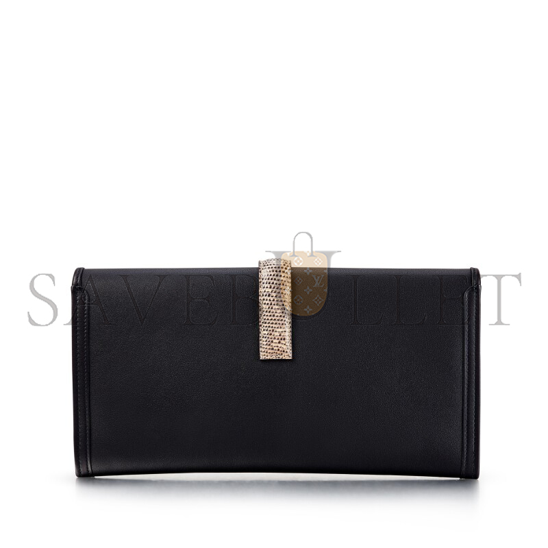 H**mes NOIR SWIFT AND LIZARD JIGE ELAN (21.5*12.5*2cm)